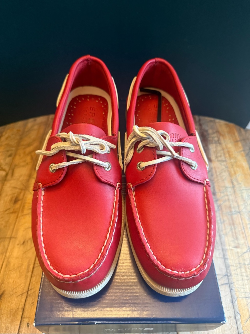 NWT Sperry Top-Sider Authentic Original 2-Eye Red Leather Boat Shoes Men’s 11.5M